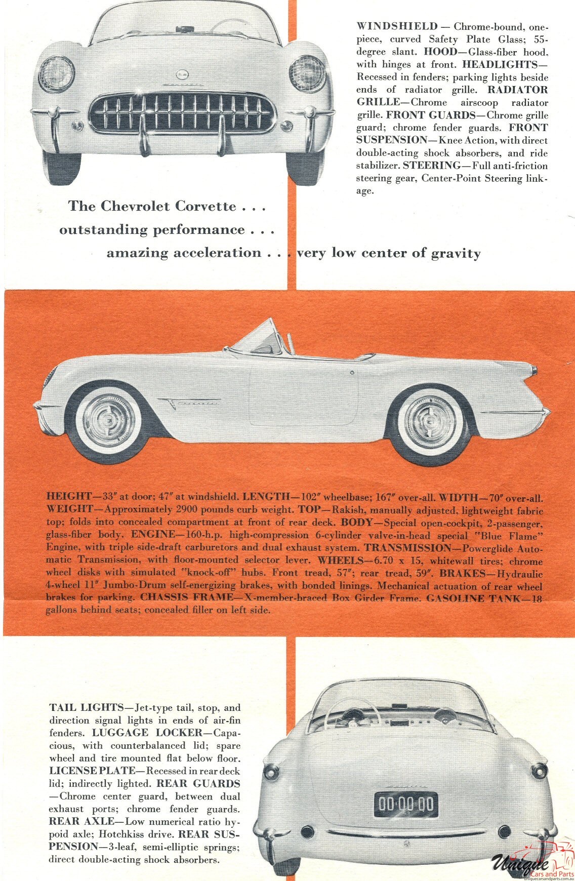 1953 Corvette Brochure Page 1